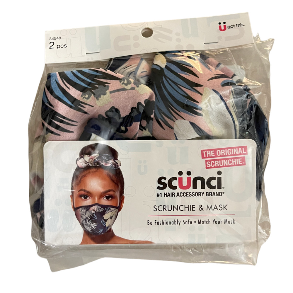 One Scunci Hair Scrunchie & Face Mask 2 Piece Set